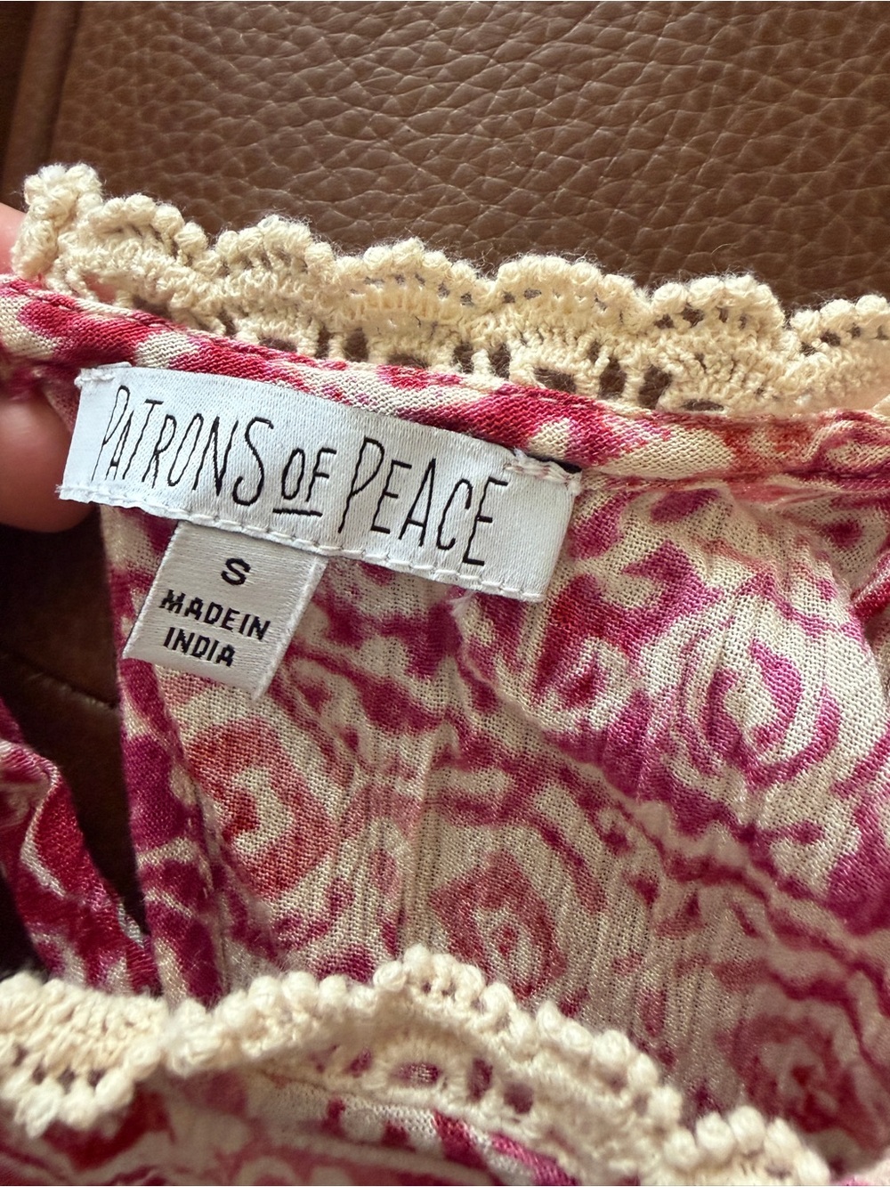 Patrons of Peace Pink & Cream Floral Lace-Trim Top - Picture 3 of 3